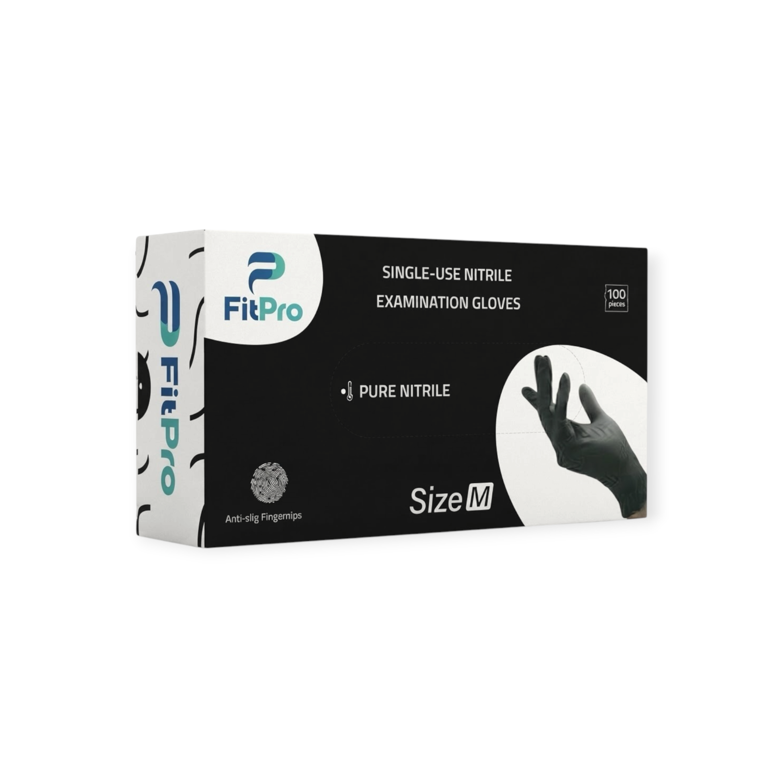 Fitpro black nitrile gloves for clinics