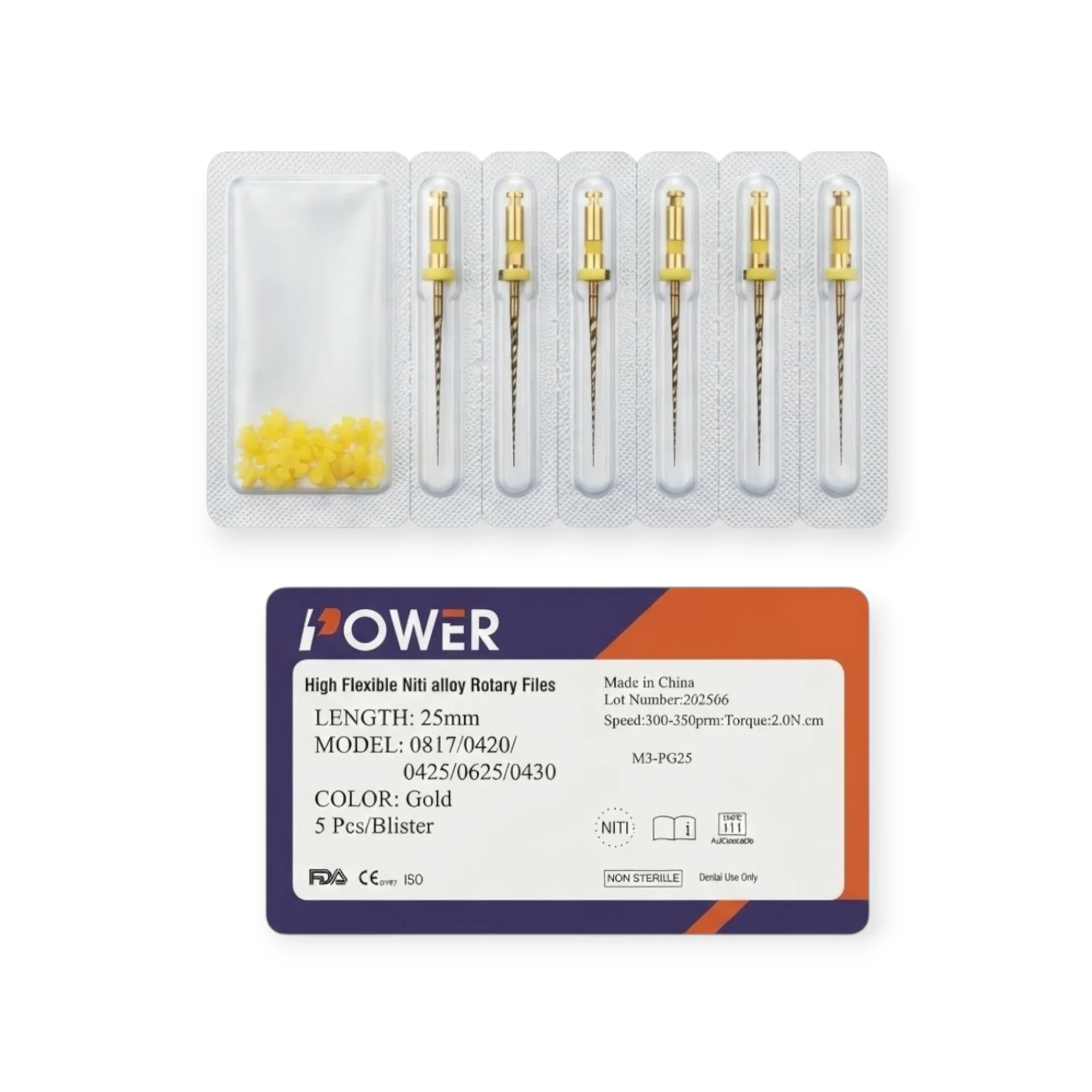 Power rotary file 20:4 refill for root canal shaping